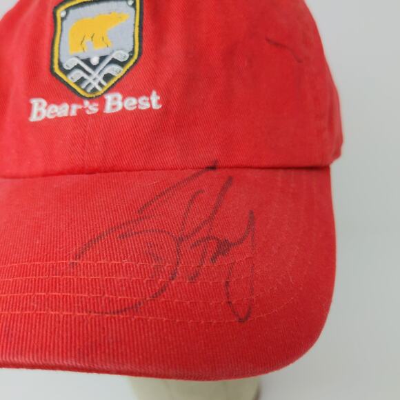 Las Vegas Bear's Best Golf Course Dobber Slideback Hat Embroidered Logo Red - Picture 5 of 13